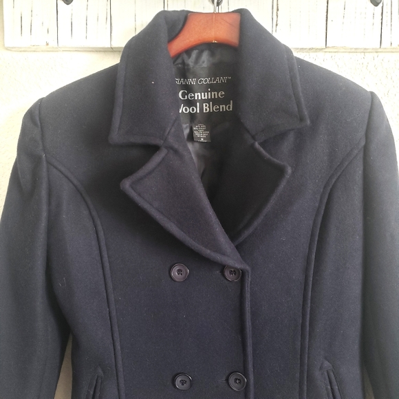 Gianni Collani Wool Blend Peacoat Medium Blue - Picture 2 of 9